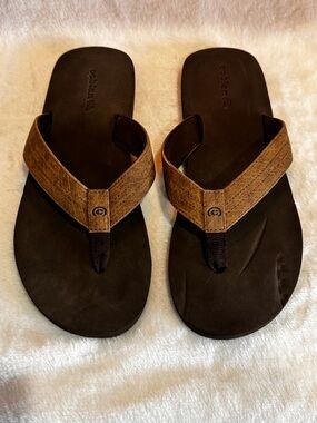 Cobian Brown and Black Men's Flip Flops
